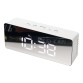 LED Alarm Clock Make-Up Mirror & Night Light Table Clock with Digital Thermometer